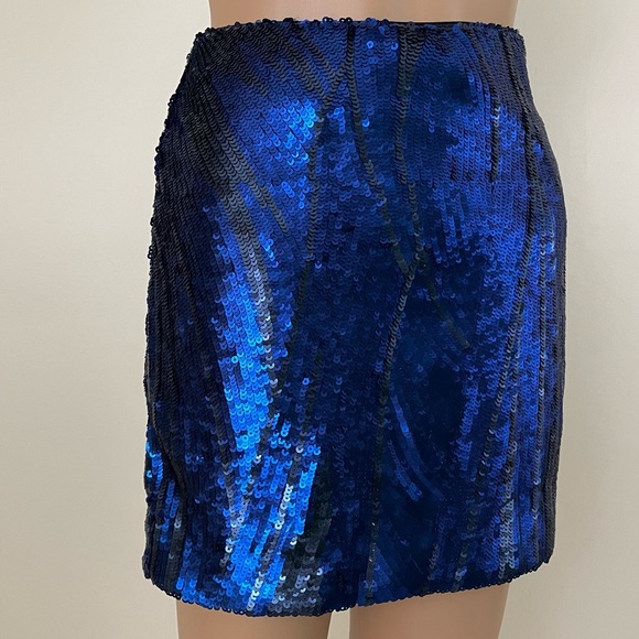 NWT Bebe blue & black sequin skirt size 2 - Picture 2 of 16